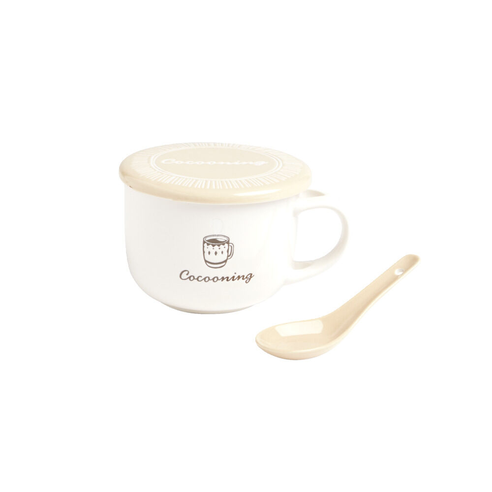 Bol jumbo 62cl avec cuillère et couvercle cocooning