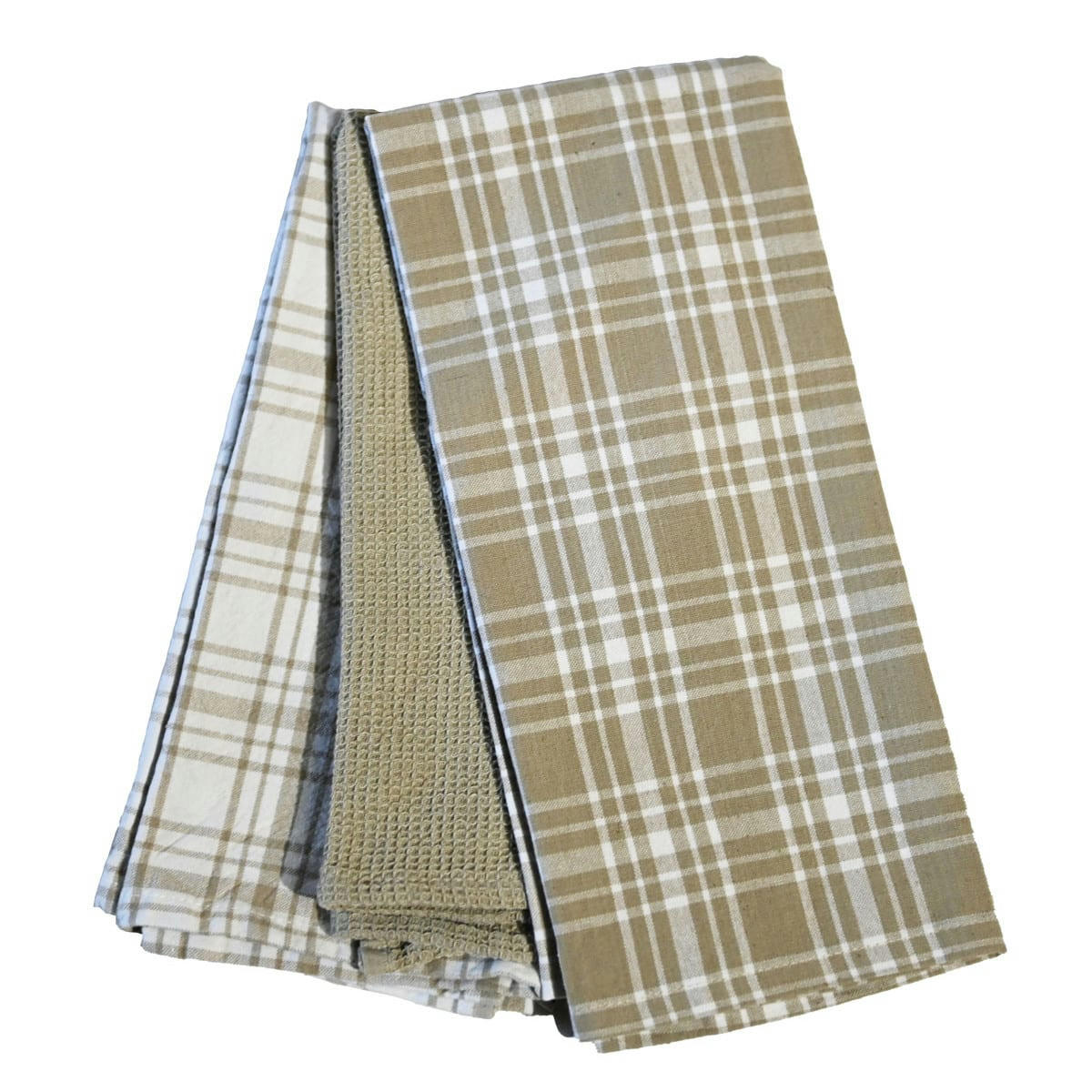 DUNDEE - 3 torchons assortis coton  ficelle 45x70 cm