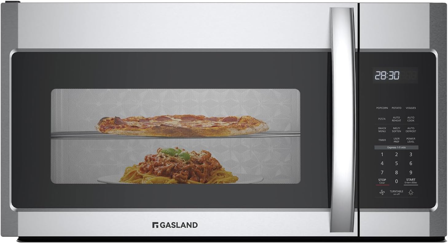 GASLAND 30 Inch Over the Range Microwave Oven, 1.9 Cu.ft. Above Stove Microwave, 11 Power Levels, One Touch Cooking, 400 CFM,1000W, Turntable, Over Stove Microwave, Two-stage Cooking, Stainless Steel