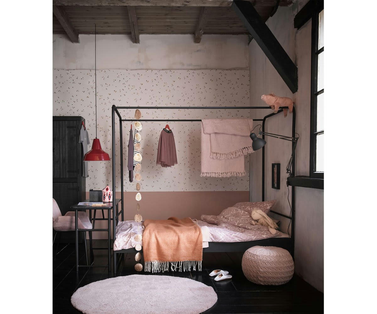 BUNK - Lit en métal 90x200cm noir