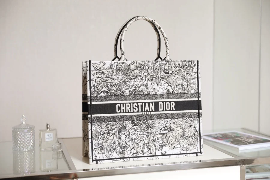 Dior Book Tote Pink Toile De Jouy Embroidery
