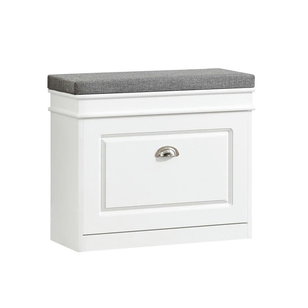 - Banc d'entrée 1 porte abattante effet bois blanc