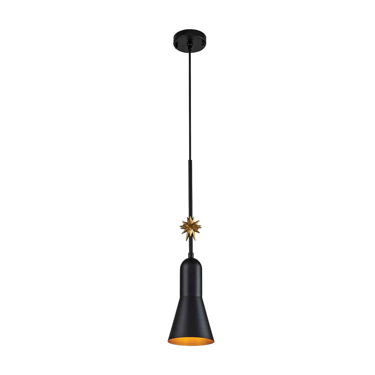 Lampa wisząca matowa czerń-płatki złota Etoile 1xE27x60W Elstead