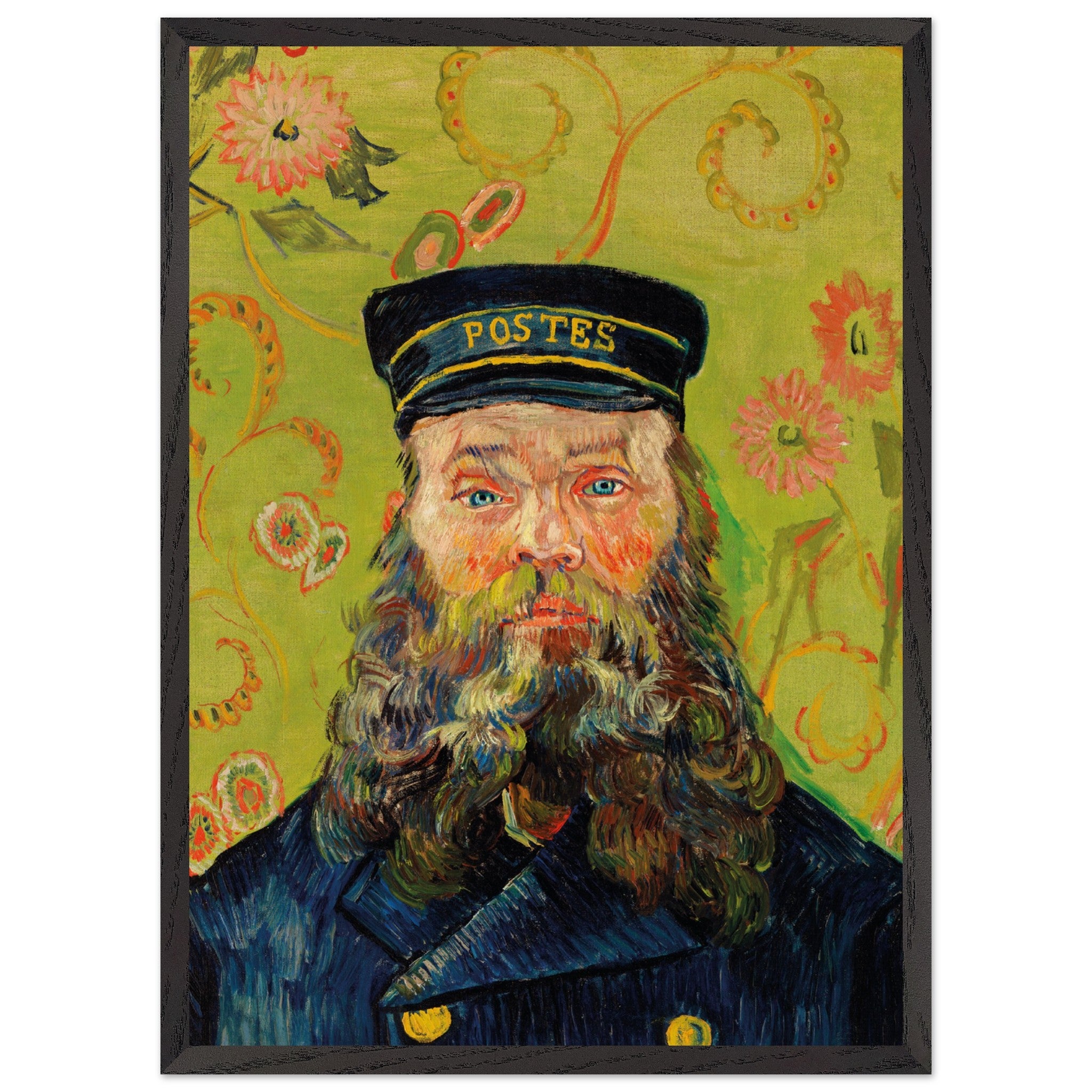Artfulprints Poster met Lijst Vincent van Gogh - The Postman  - 50x70 cm - Groen
