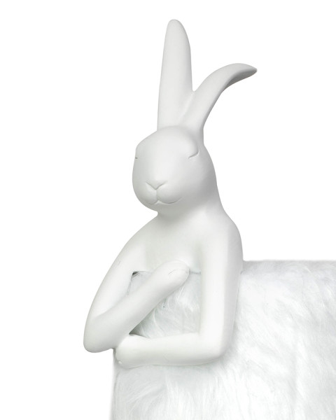 KARE lampa stołowa RABBIT FUR 50 cmbiała / srebrna