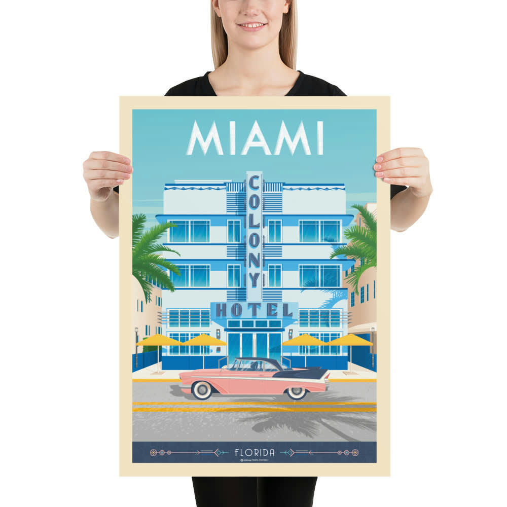 - Affiche Miami Colony Hotel 50x70 cm