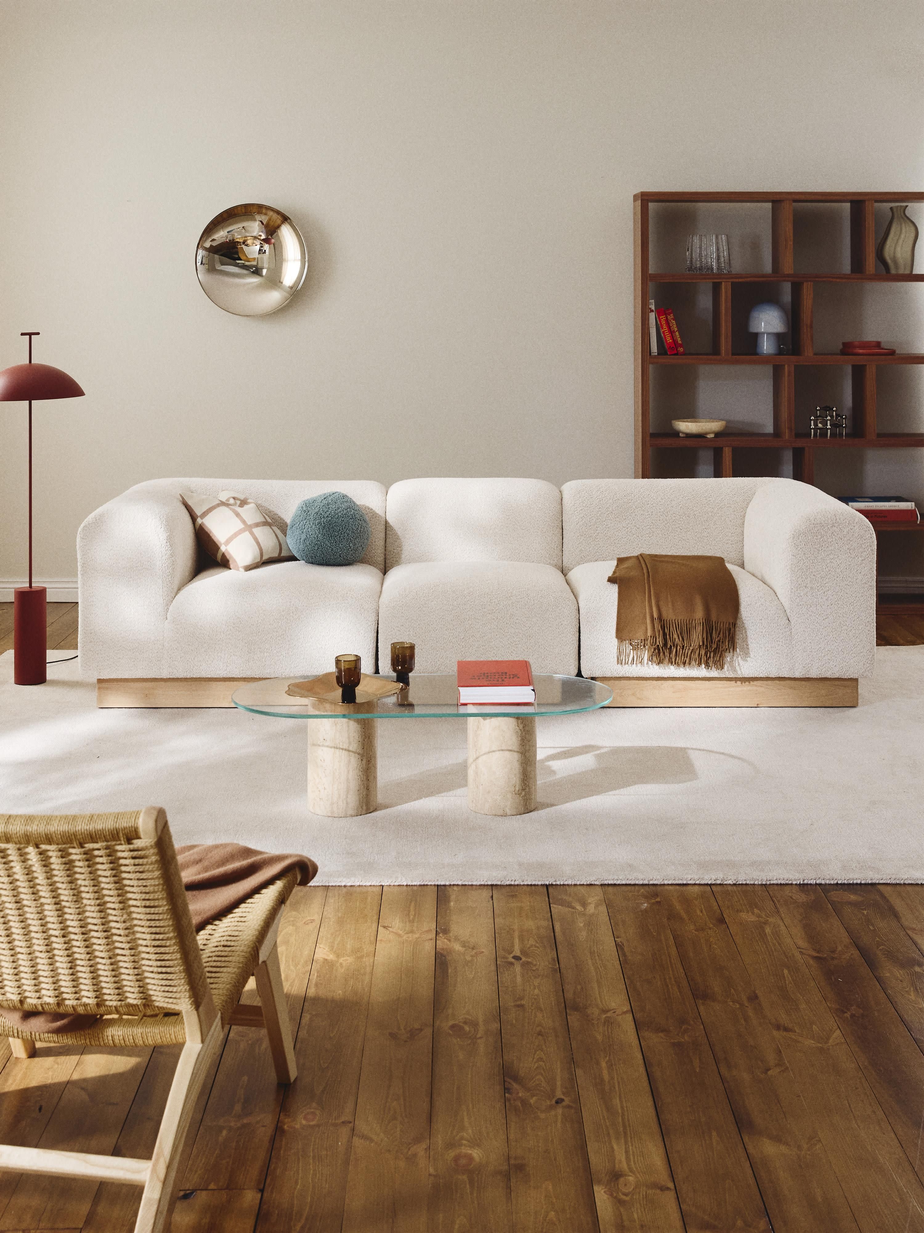 Modulares Sofa Natalie (3-Sitzer) aus Teddy-Bouclé