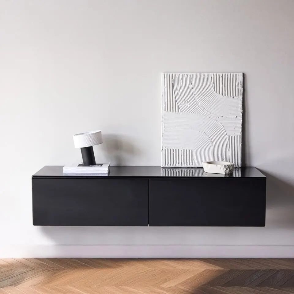 Tv-meubel Zwart MDF - 160x45x35cm - Fristad