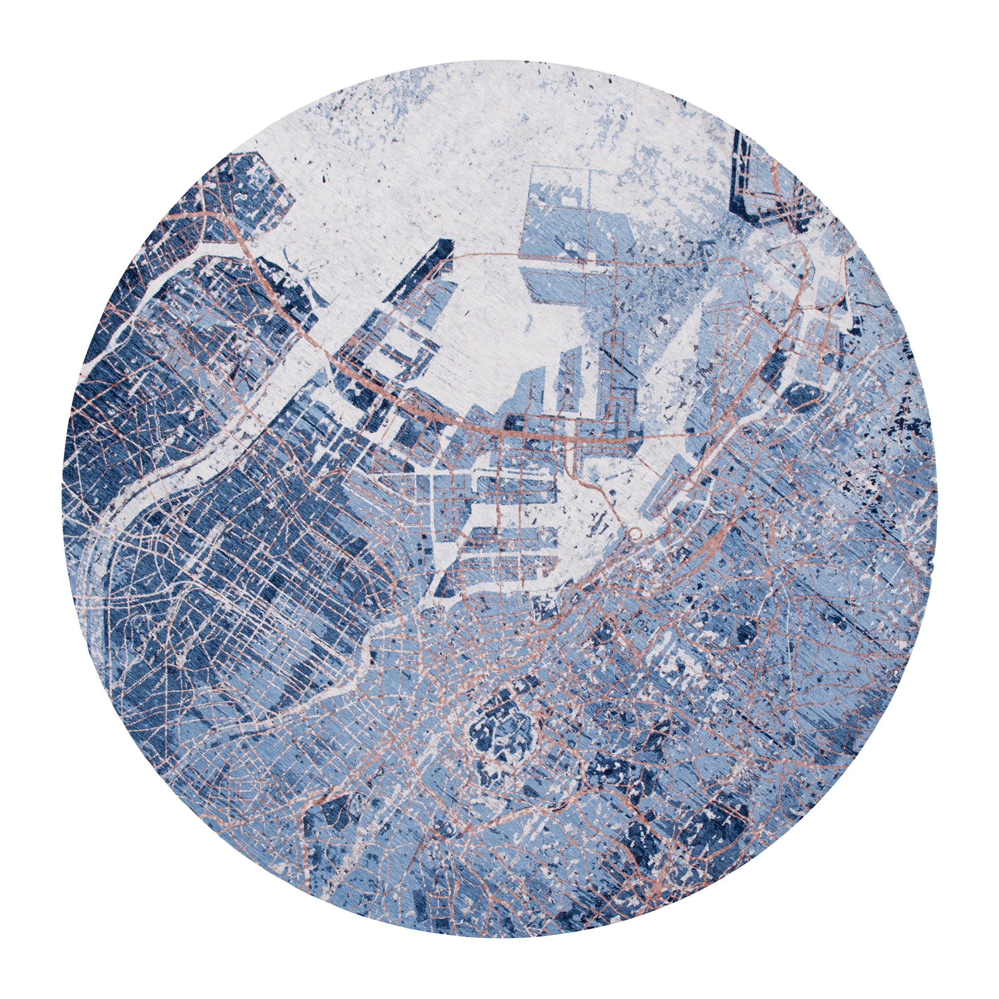 Louis de Poortere Cities Vloerkleed Ø 240 cm - Conductive Blue
