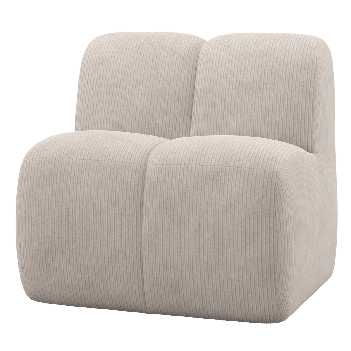WOOOD eetbankje hoek met rugleuning Mojo - Ribstof - Ecru - 83x84x73