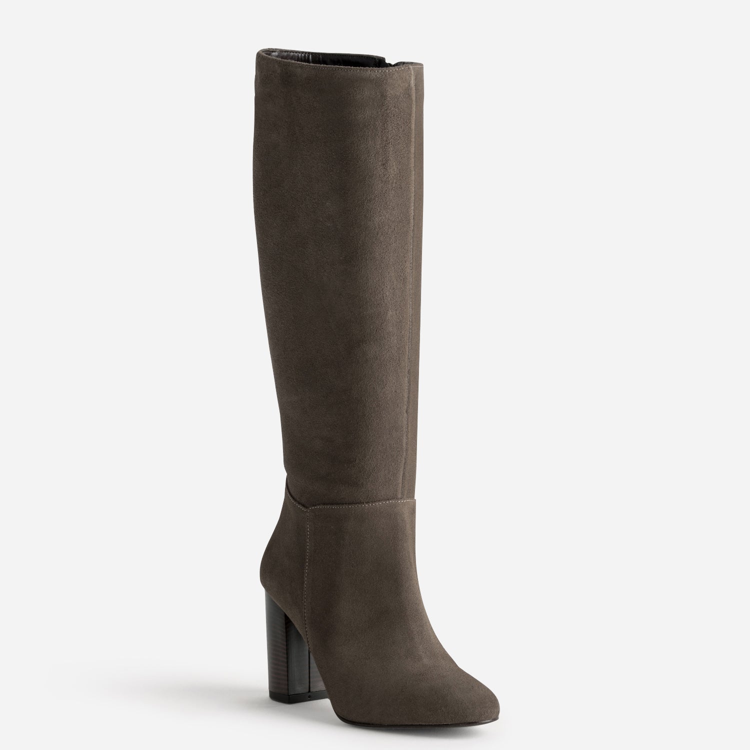 Botte taupe cuir velours