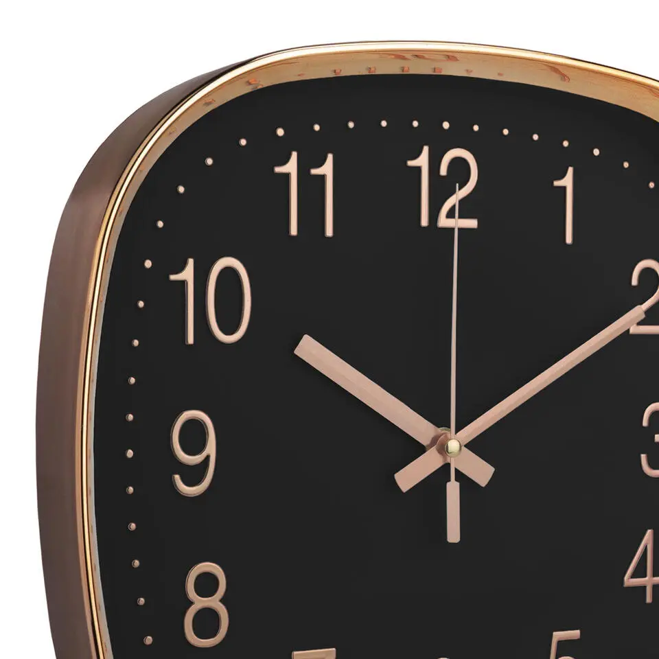 QUVIO Wandklok - 30 cm - Ros&eacute;goud en zwart