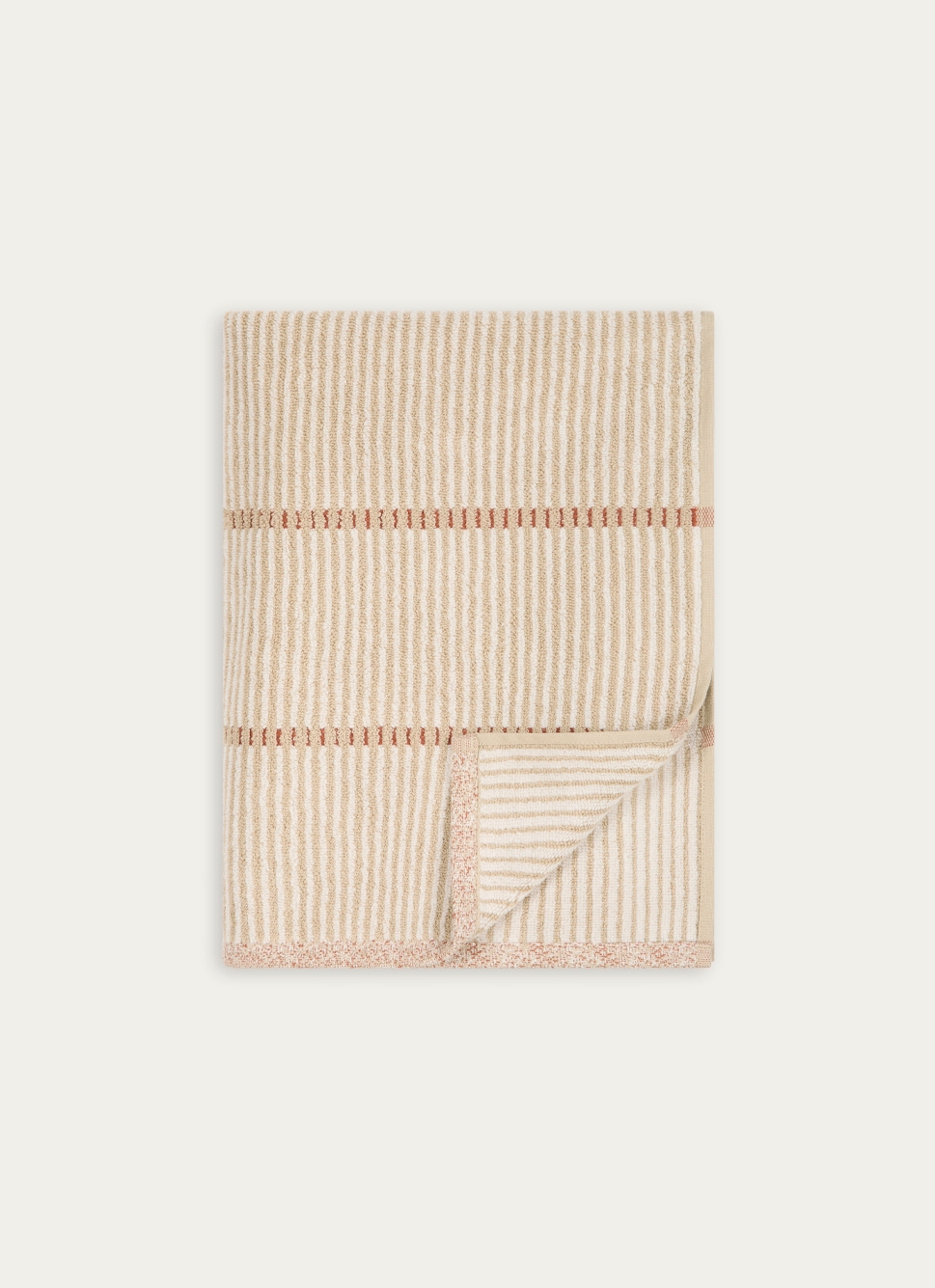 DRAP DE BAIN à RAYURES BEIGE