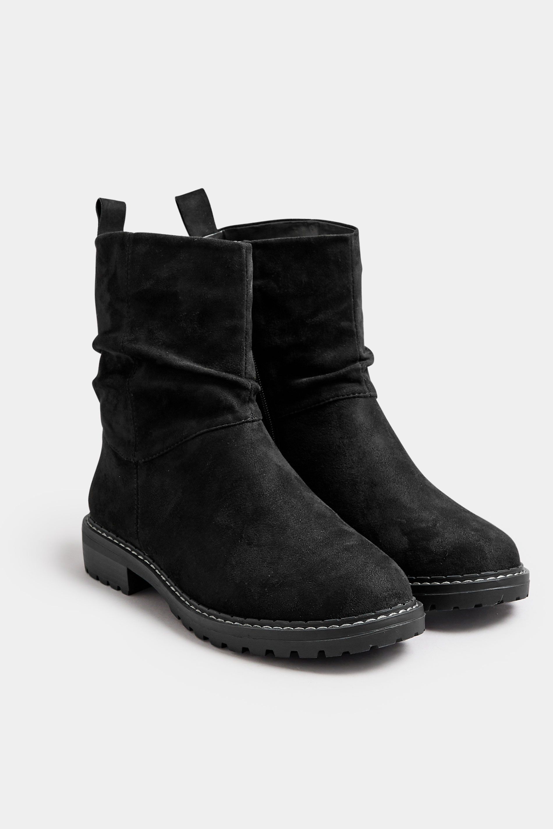 Yours Extra Wide Fit Faux Suede Slouch Boots