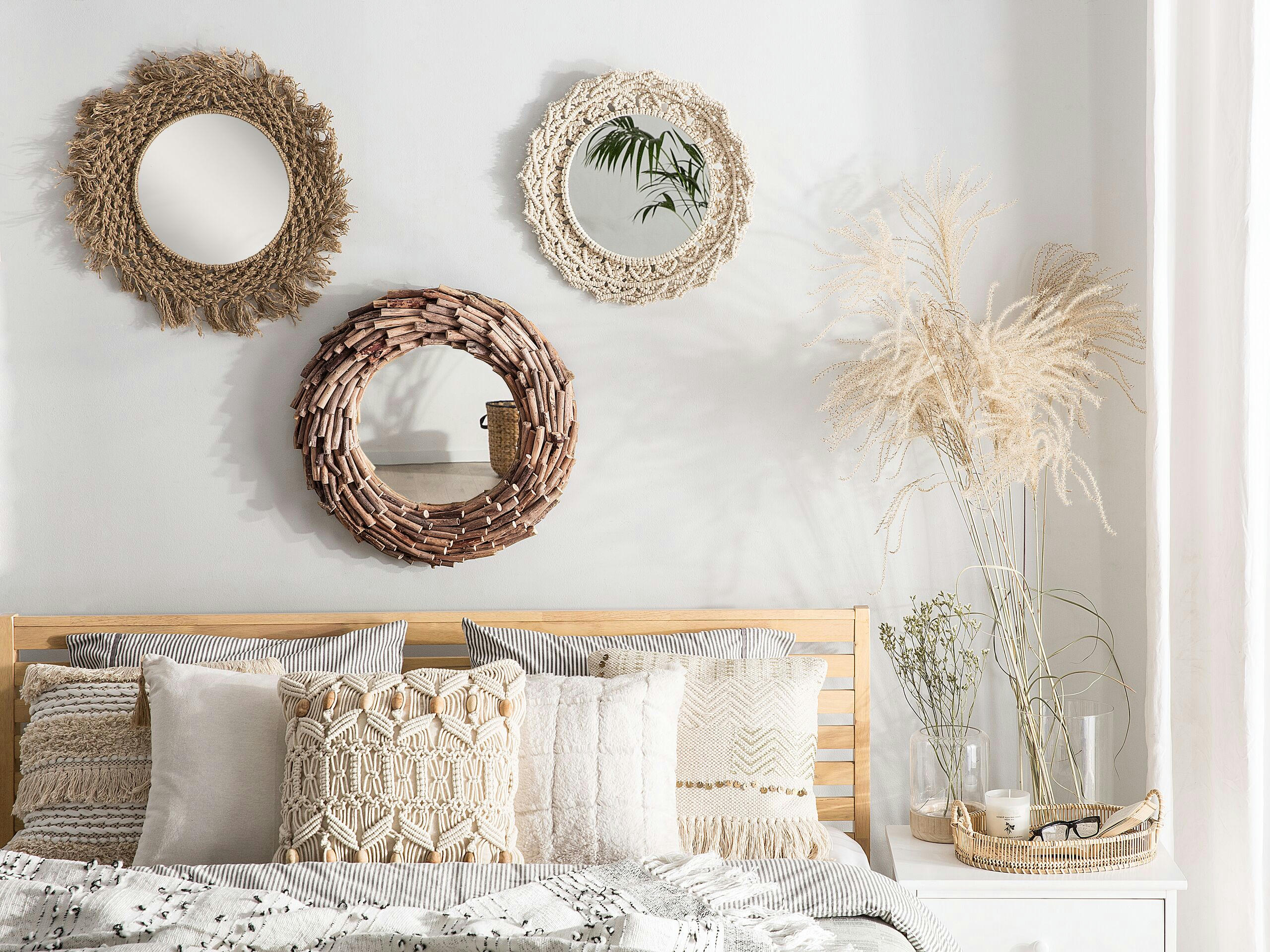 KAYENTA - Miroir en bois solide bois clair 56x56