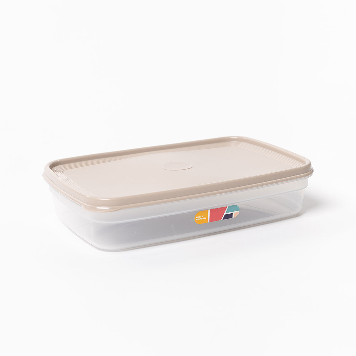 Caixa rectangular com tampa bege 2,2l