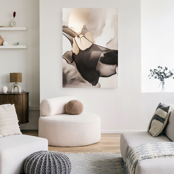 Feeby Obraz do sypialni, Abstrakcja 3D Beżowy Brąz Nowoczesna 40x60