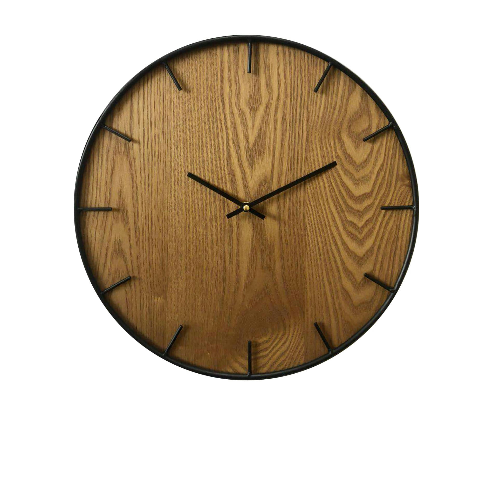 - Horloge murale ronde effet bois brun et noir ø 40 cm