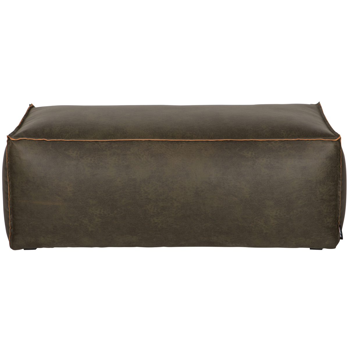WOOOD poef Rodeo- Eco-leder - Army - 43x120x60