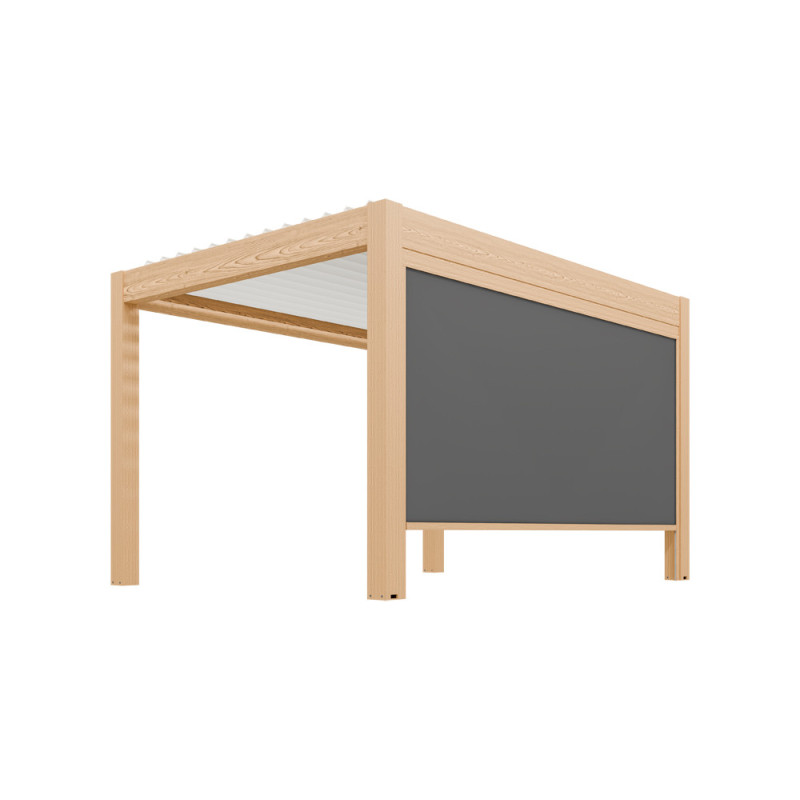 Store anthracite pour pergola bioclimatique Capri chêne 6 x 2,25 m