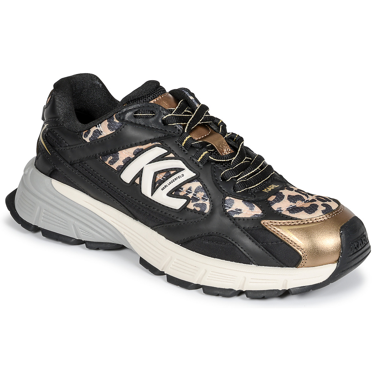 Karl Lagerfeld - ORION Sidetrim Mix Lo - Black / Leopard / Gold