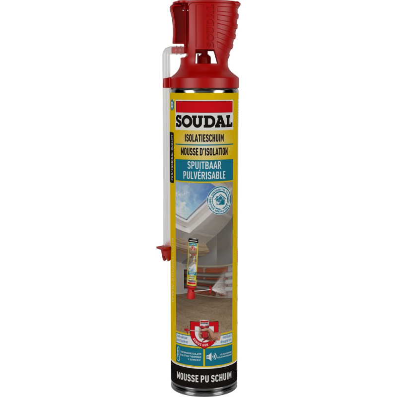 Mousse PU d'isolation pulvérisable Genius 700 ml SOUDAL