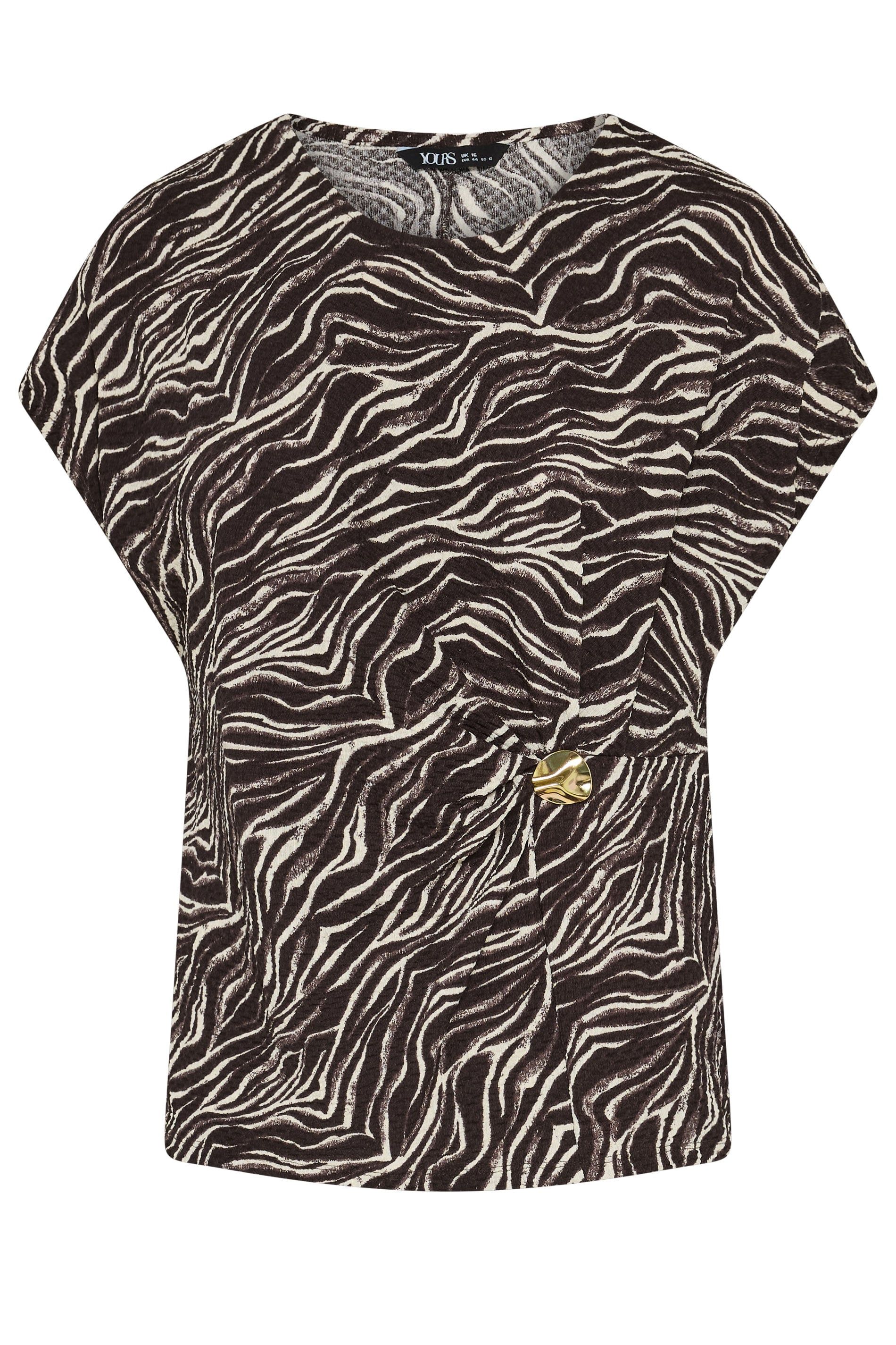 Yours Zebra Grown On Sleeve Top