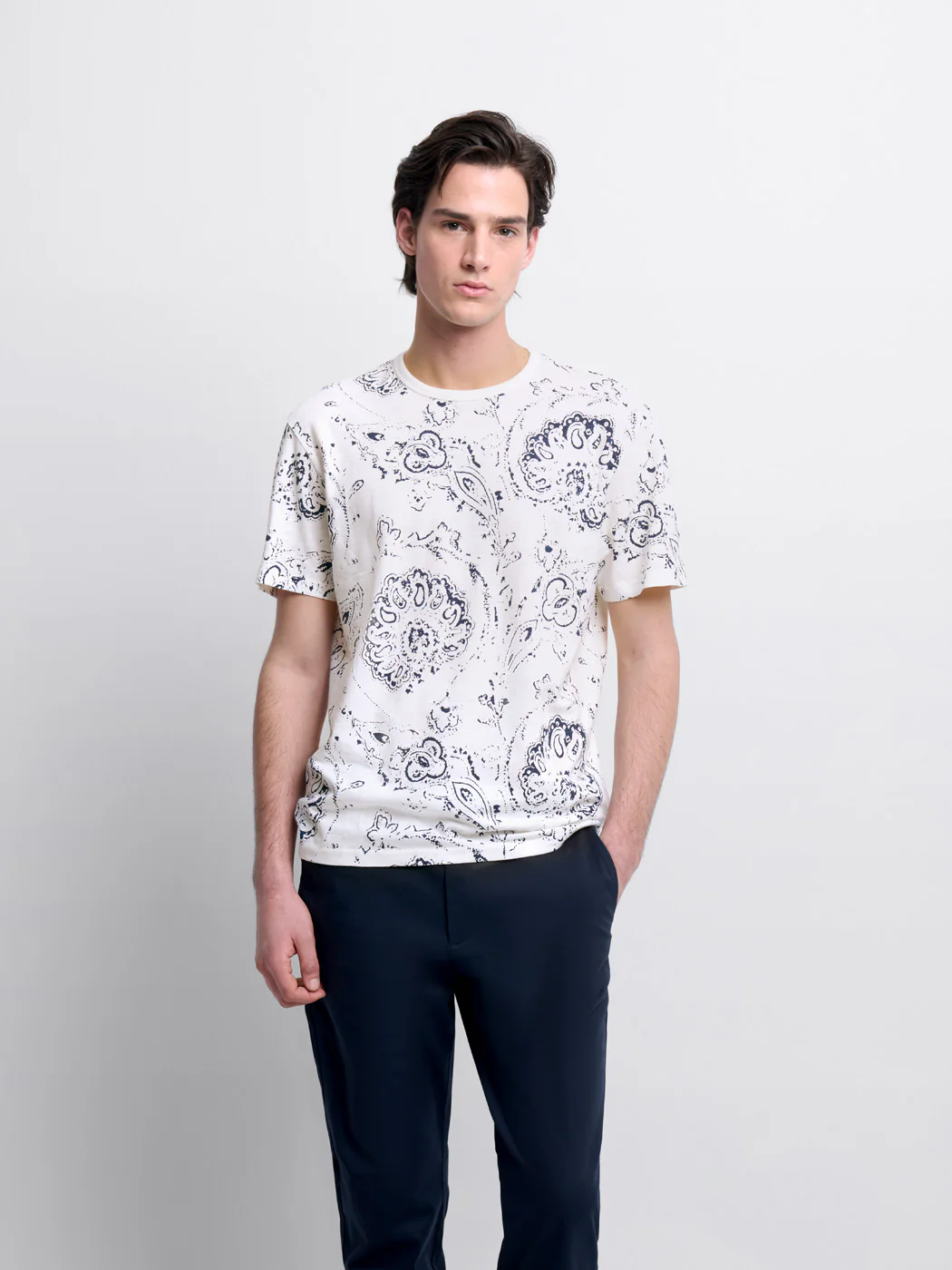 T-shirt col rond à motifs