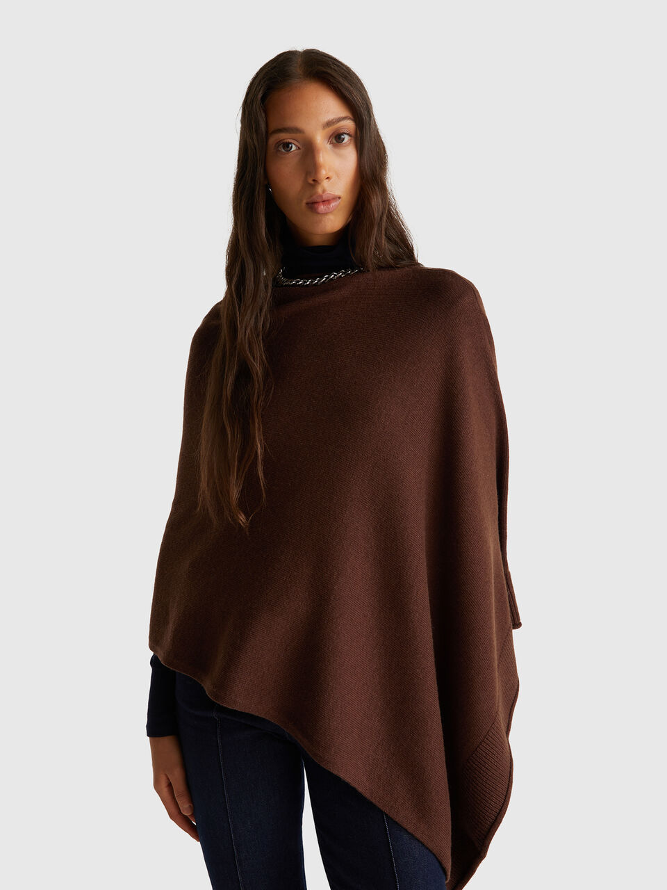 Cashmere blend poncho