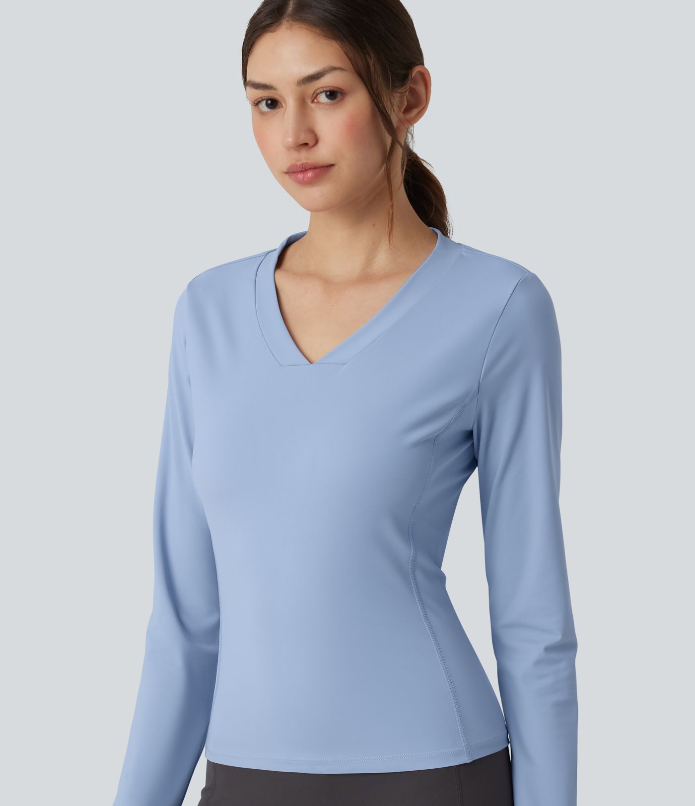 Haut de sport d'entraînement SoftlyZero™ Airy col V manches longues effet frais InstantCool, protection solaire UPF50