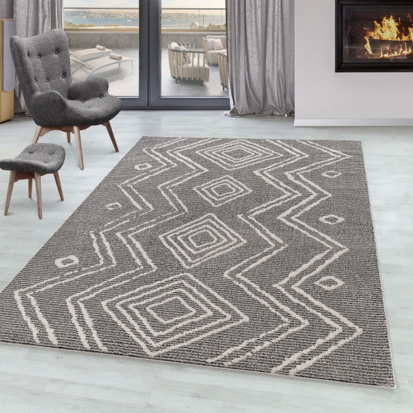 Dywan poliestrowy Berber antracyt 80 cm x 150 cm