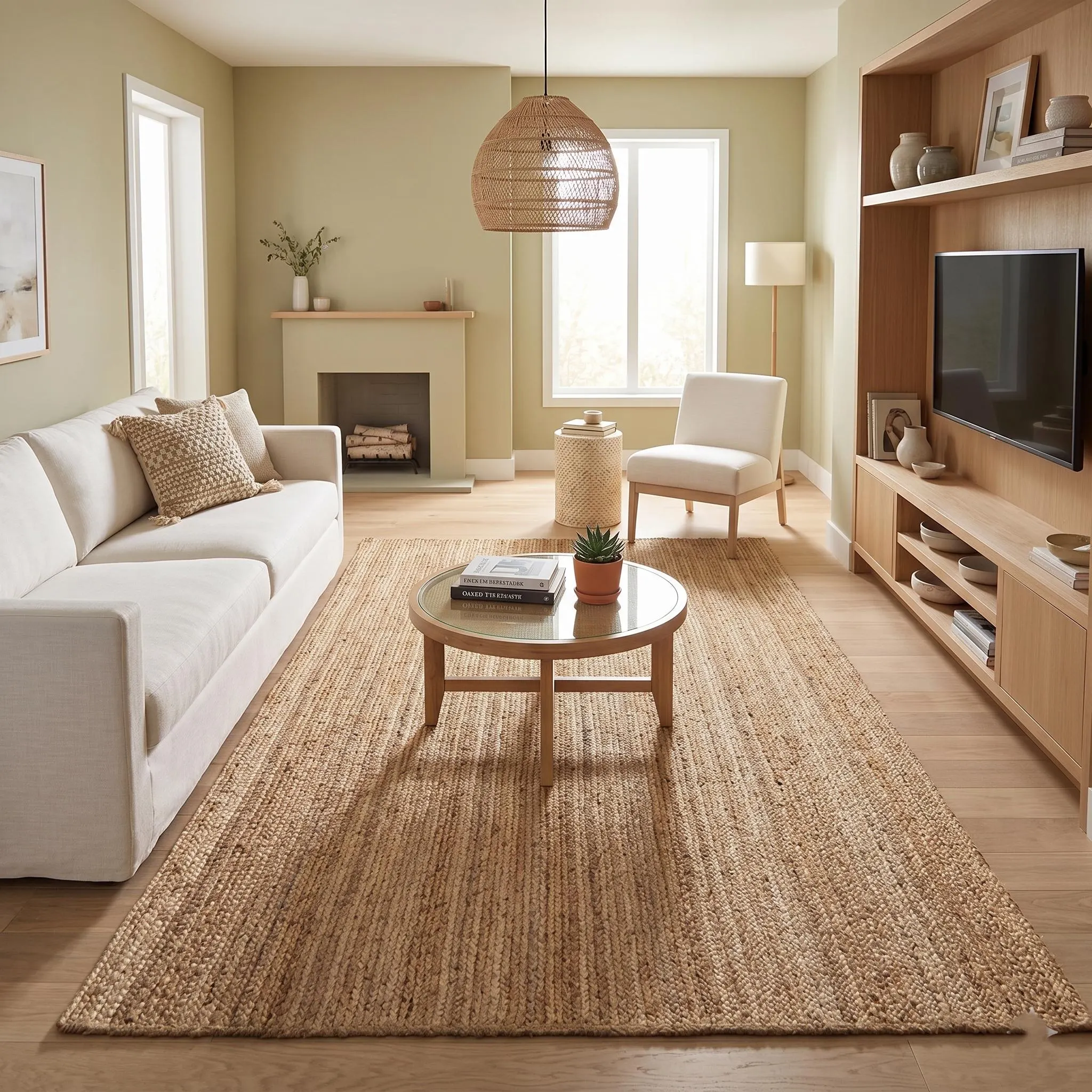 Natural Jute Rug Bohemian Jute Rug Rectangular Jute Rug Braided Large Decor Rug, Jute Area Rug, Square Jute Rug, Jute Runner Rug,