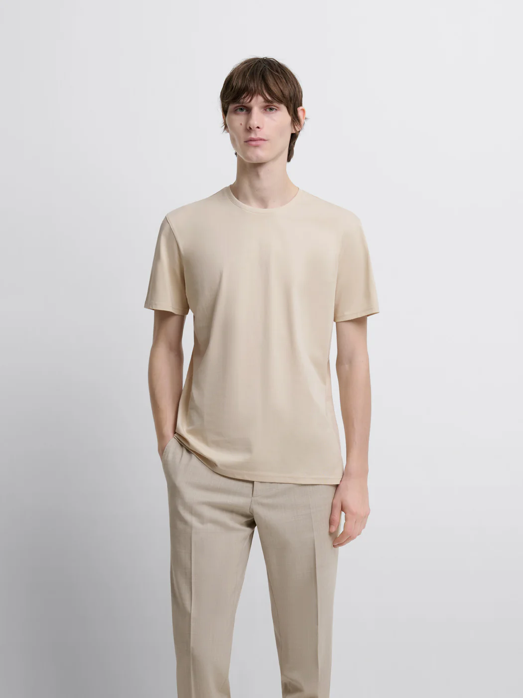 T-shirt col rond en coton Supima®
