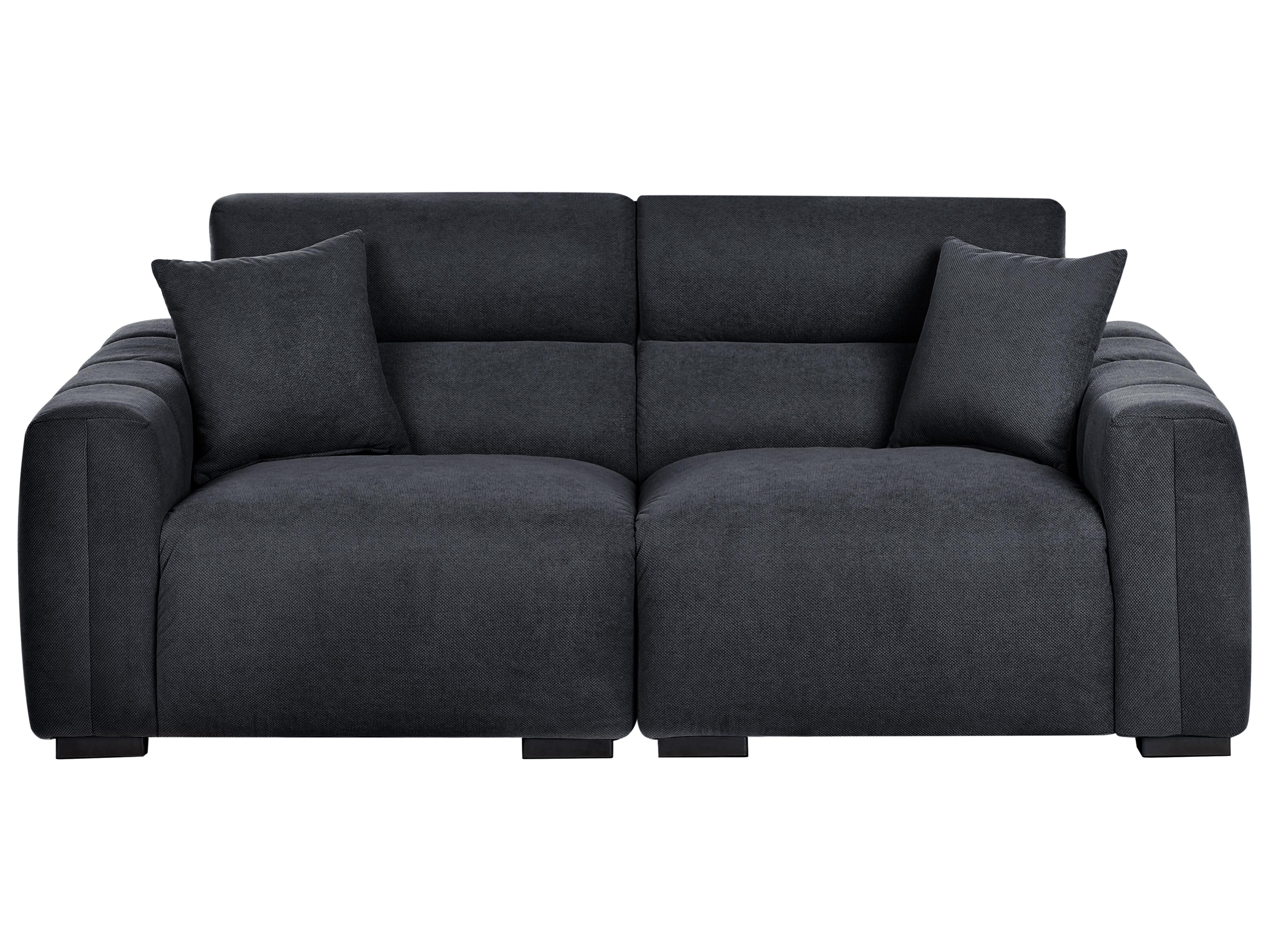 Sofa 3 Seater FAUSKAN Fabric Black
