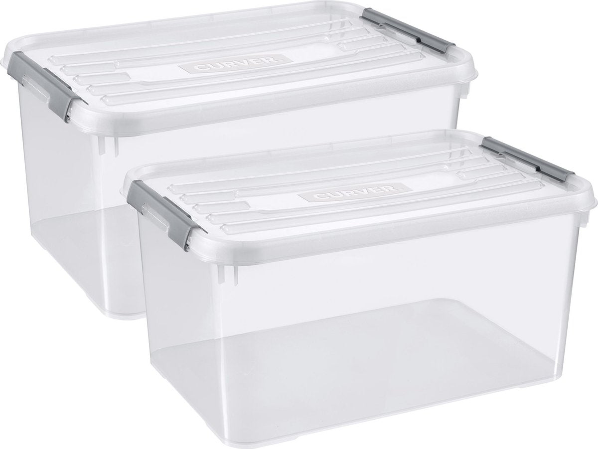 Curver Handy  Opbergbox - 50L - 2 stuks - Transparant met deksel