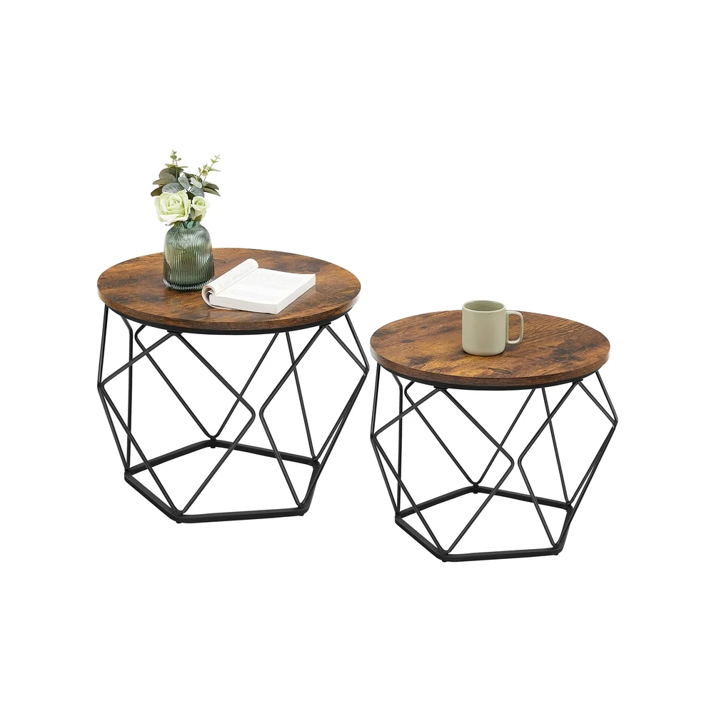 Table basse ronde plateau amovible