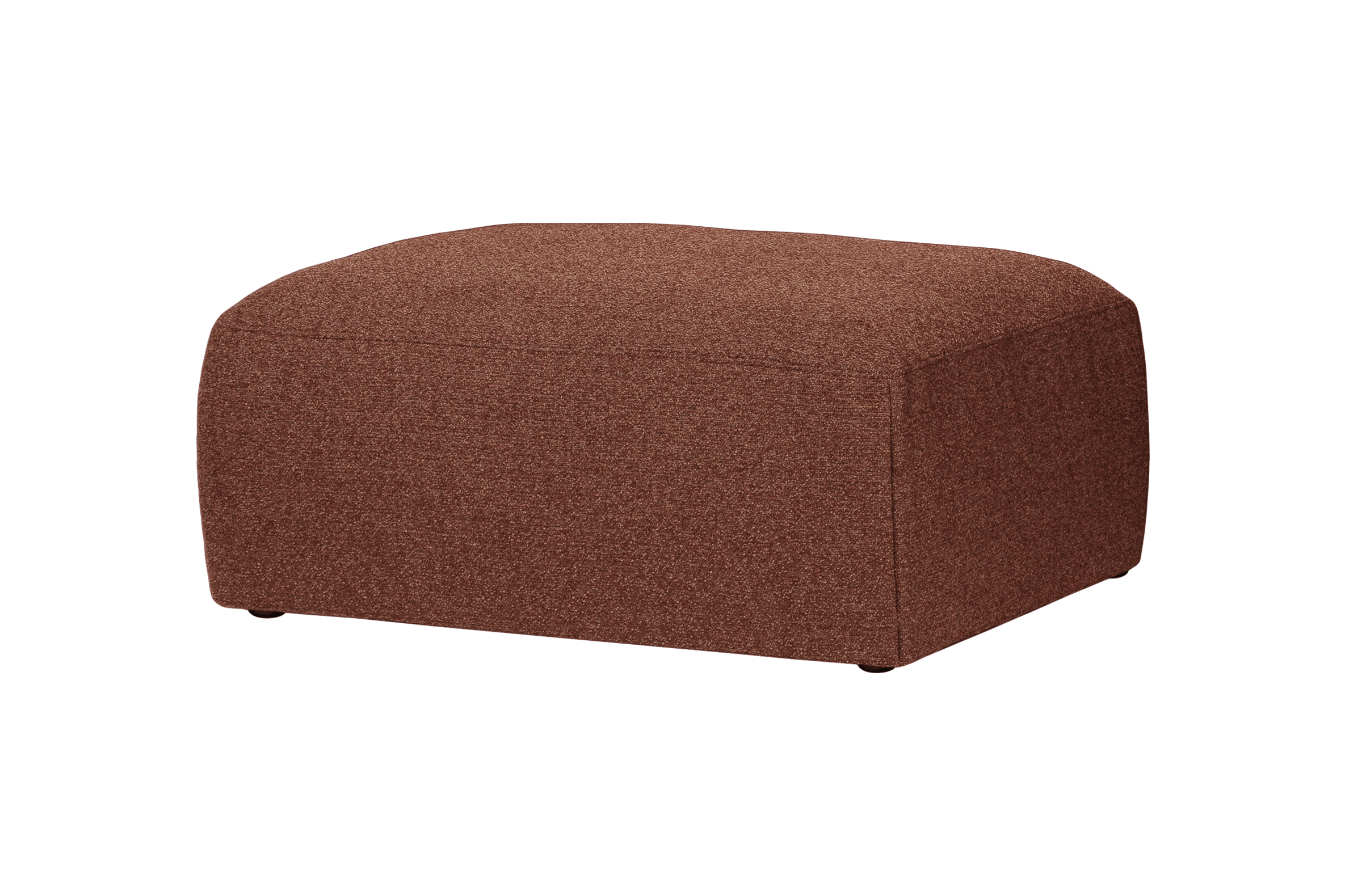 noo.ma Yaro Ottoman - Brick Red Bouclé, voetenbank en extra zitplek