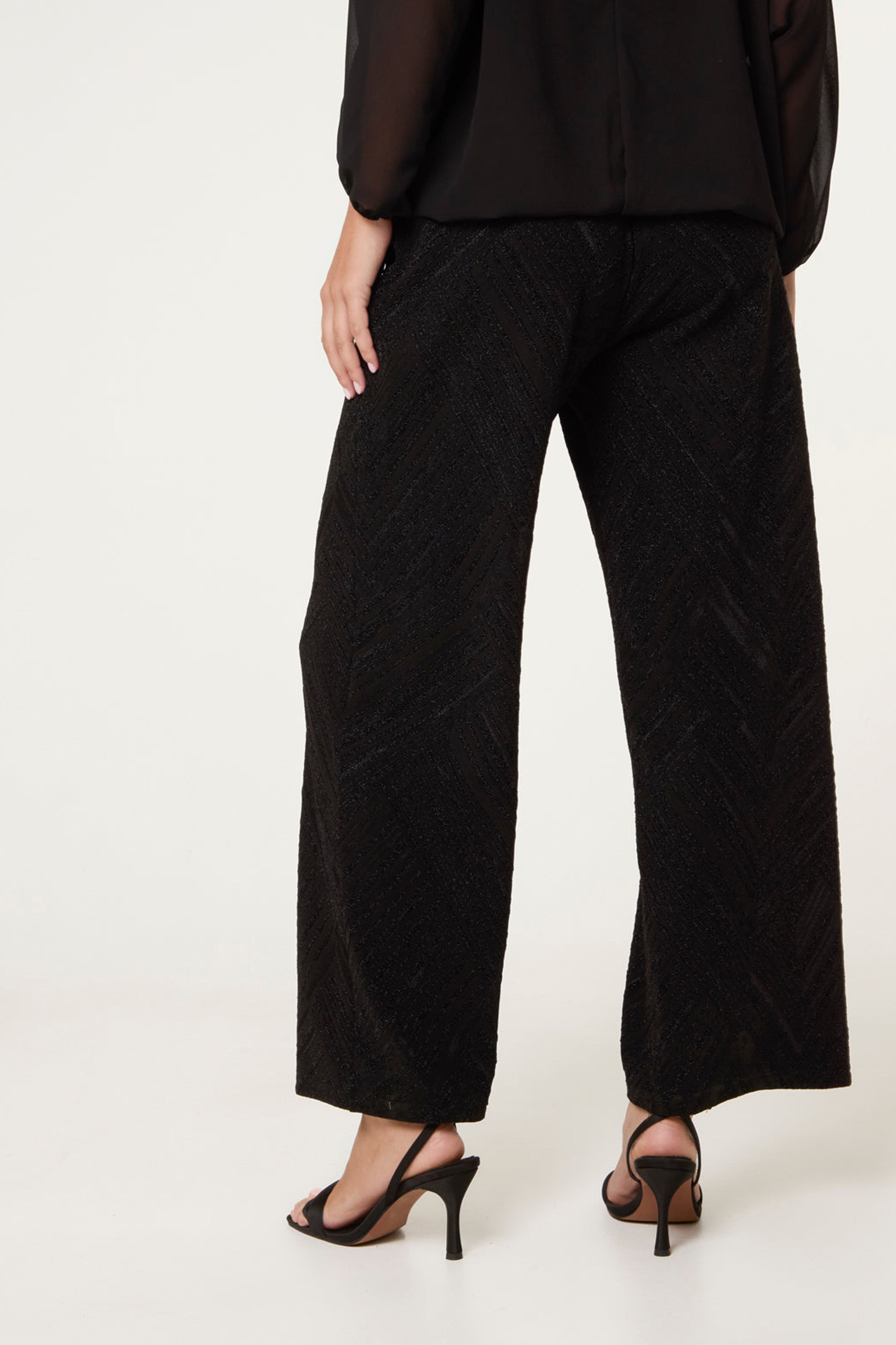 Blue Vanilla Black Draw Cord Metallic Trousers