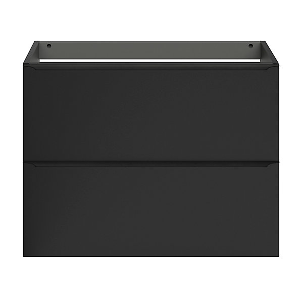 Meuble sous vasque suspendu faible profondeur noir mat l.80 x H.60 x P.36 cm, GoodHome Imandra