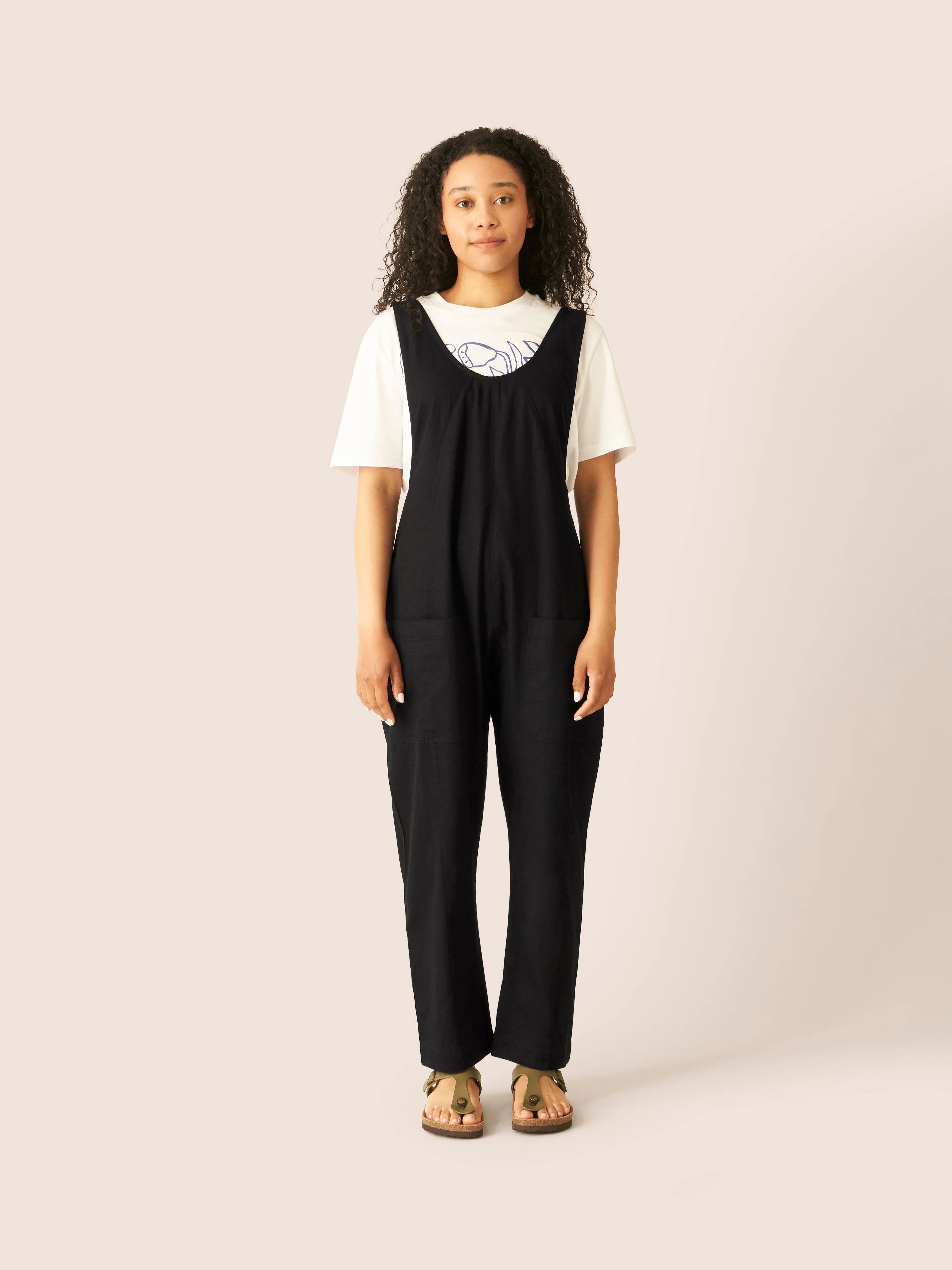 Steephill Cotton Dungarees in Black