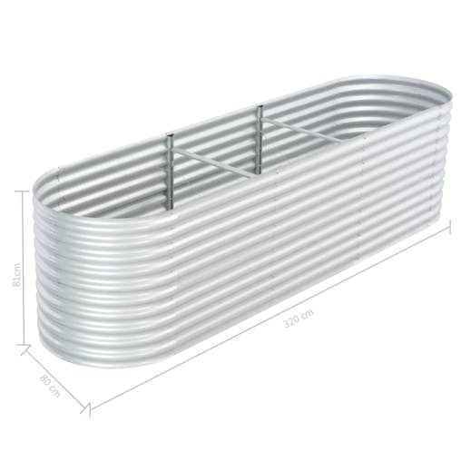 NNEVL Garden Raised Bed 320x80x81 cm Galvanised Steel Silver