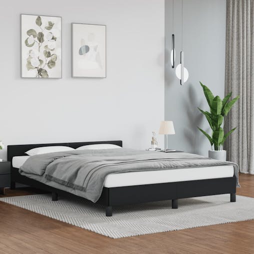 NNEVL Bed Frame Black 107x203 cm King Single Size Faux Leather