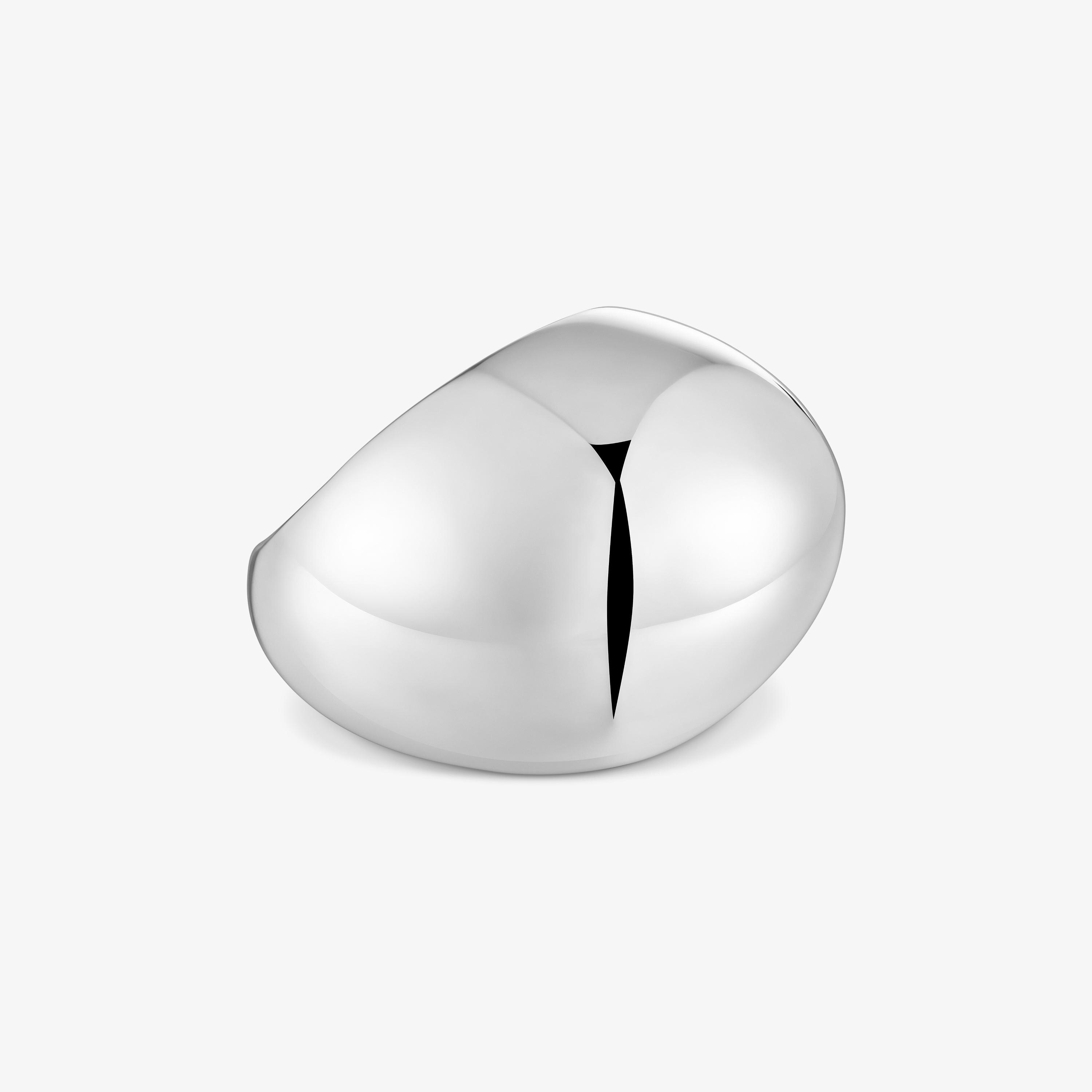 Anillo ancho de plata abombado Warm