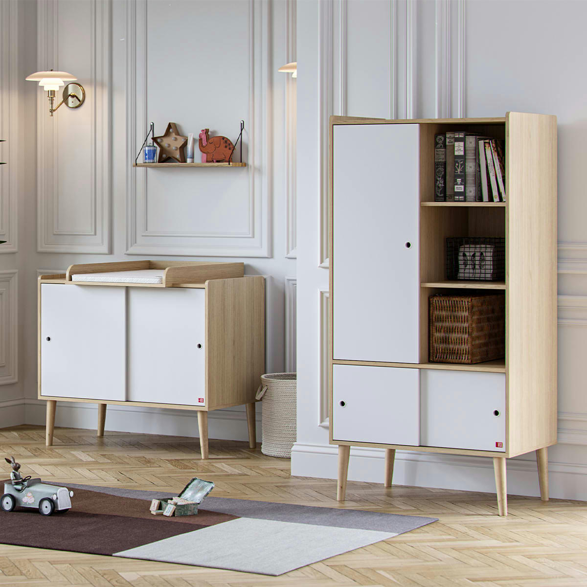 RETRO - Armoire 1 porte naturel
