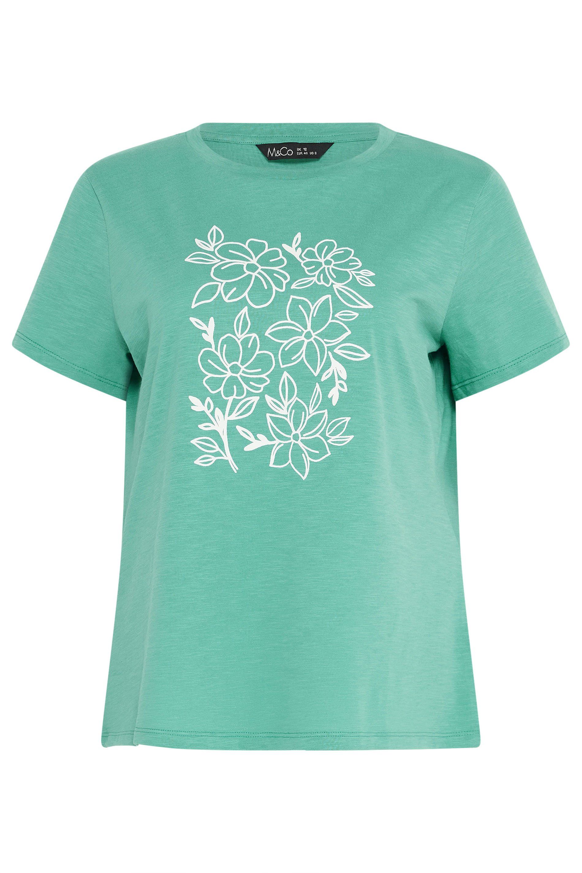 M&Co Floral Graphic Print Cotton T-Shirt