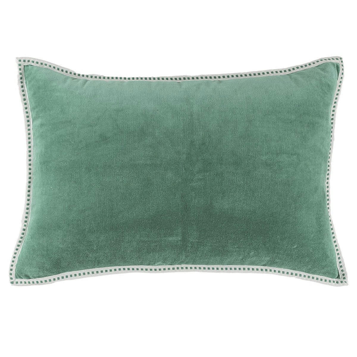 ERIN - Coussin velours de coton  60x40 vert sauge