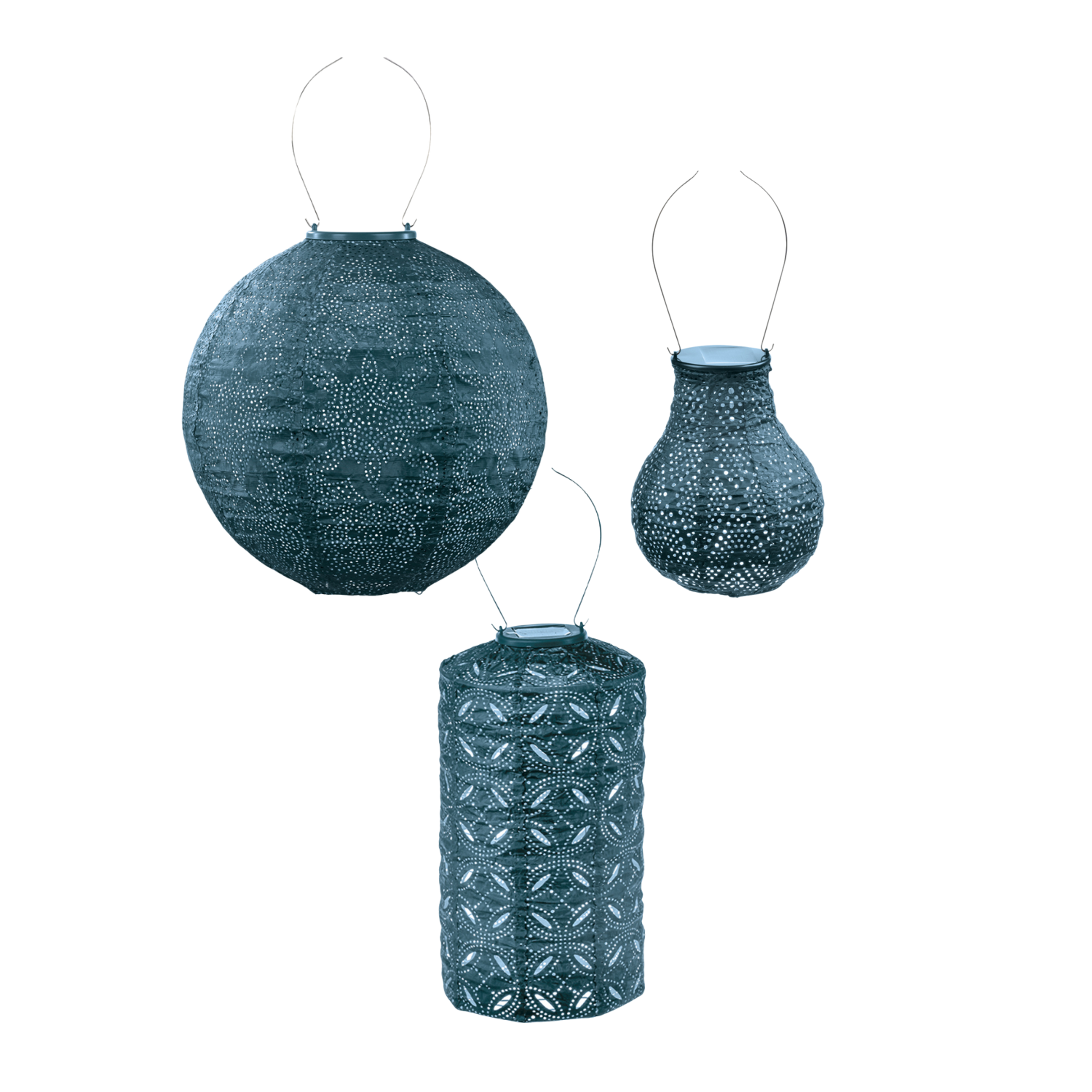 Lumiz solar lampion - petrol set - 3 stuks