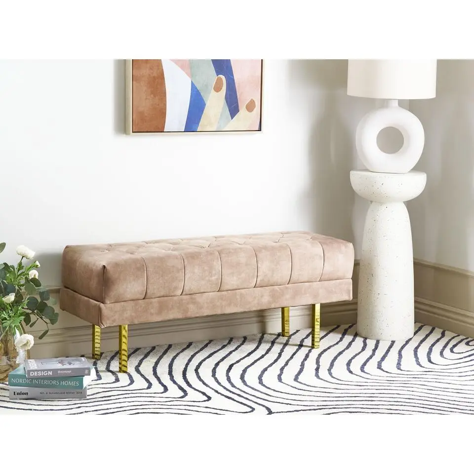 ROSEVILLE - Bankje - Taupe - Fluweel