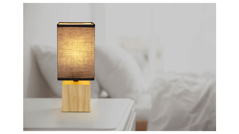 Lampa stołowa Valentino drewniana brązowa