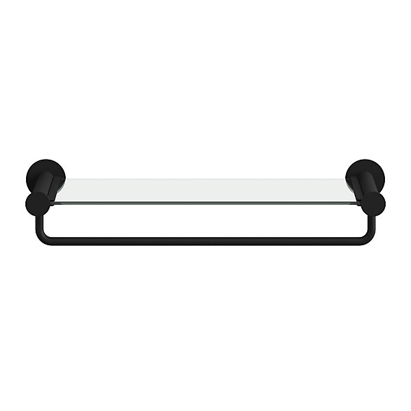 étagère avec porte-serviettes en verre et acier inoxydable noir H.40 cm Cavally GoodHome